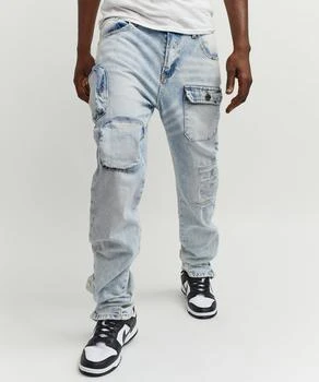 推荐Robertson 3D Pocket Flare Denim Pants - Blue商品