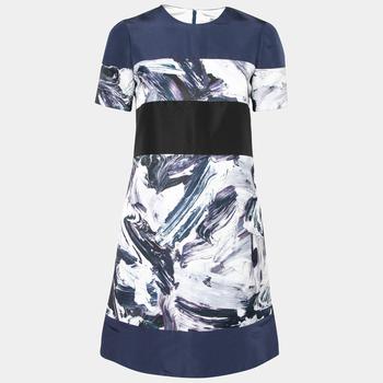 PRABAL GURUNG | Prabal Gurung Multicolor Brush Stroke Printed Paneled Shift Dress S商品图片,3.3折