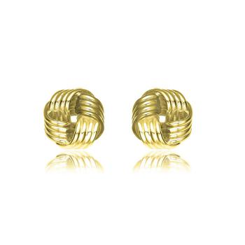 商品Rachel Glauber | 14K Gold Plated Twisted Button Stud Earrings,商家Macy's,价格¥323图片