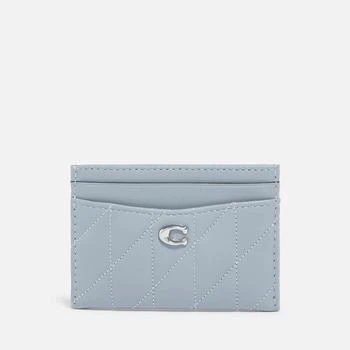 推荐Coach Essential Quilted Pillow Leather Card Case - Grey Blue商品