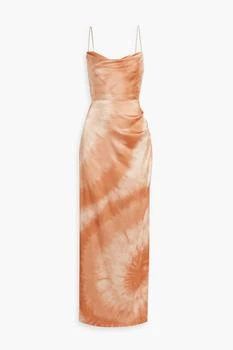 retrofête | Marlene tie-dyed silk-blend maxi slip dress,商家THE OUTNET US,价格¥1055