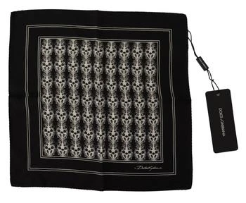 Dolce & Gabbana | Dolce & Gabbana Black Printed Square Handkerchief Scarf,商家SEYMAYKA,价格¥461