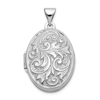 Diamond2Deal | 10k White Gold Polished Reversible Love You Always Oval Locket Pendant,商家Premium Outlets,价格¥2166