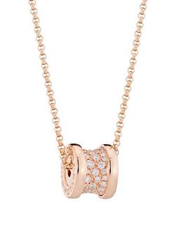 bvlgari项链, BVLGARI | B.zero1 18K Rose Gold & Pavé Diamond Necklace商品图片 