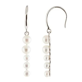 Splendid Pearls | Sterling Silver Graduated Freshwater Pearl Earrings 2折, 独家减免邮费