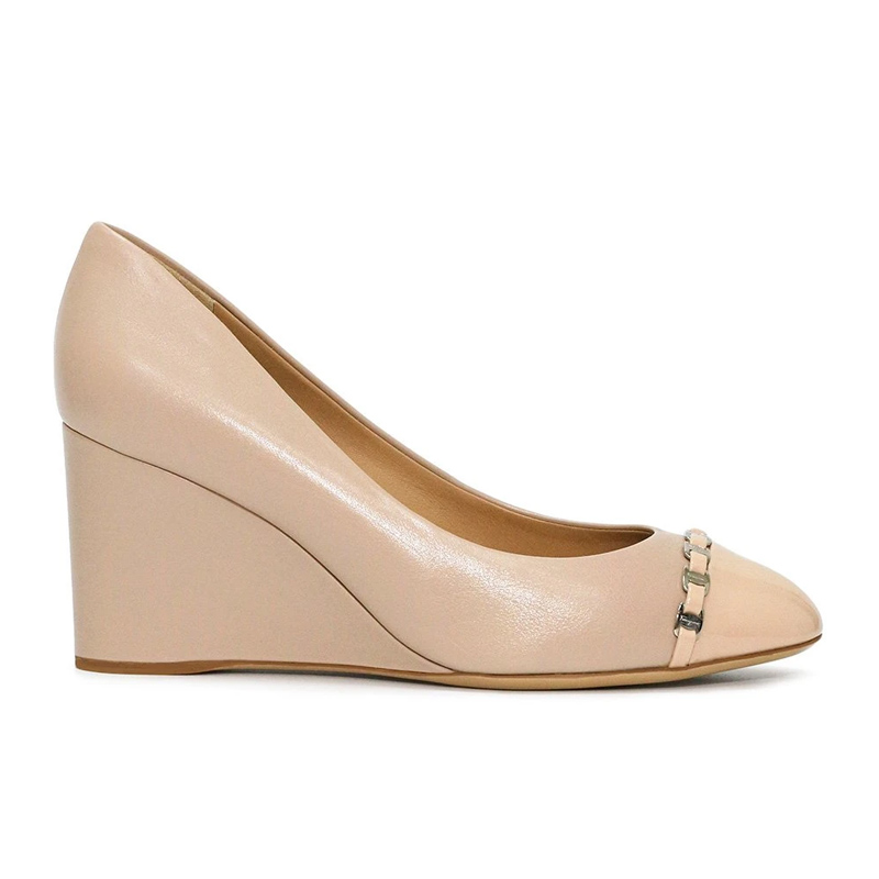 菲拉格慕女鞋板鞋, Salvatore Ferragamo | SALVATORE FERRAGAMO 女士粉色皮革坡跟鞋 0591379商品图片 独家减免邮费