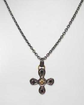商品Armenta | Men's Artifact Cross Necklace w/ Diamonds & Black Sapphires,商家Neiman Marcus,价格¥6368图片