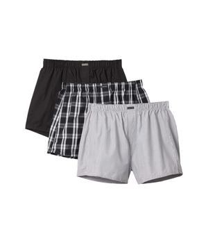 商品棉质经典梭织平角内裤  3件装,商家Zappos,价格¥249图片