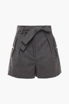 推荐Belted pinstriped wool and cashmere-blend shorts商品