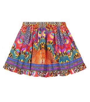 推荐Xanadu Rising embellished printed cotton skirt商品