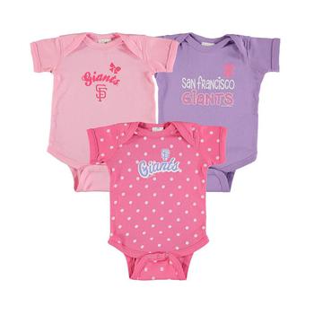 商品Soft As A Grape | Girls Infant Pink, Purple San Francisco Giants 3-Pack Rookie Bodysuit Set,商家Macy's,价格¥301图片