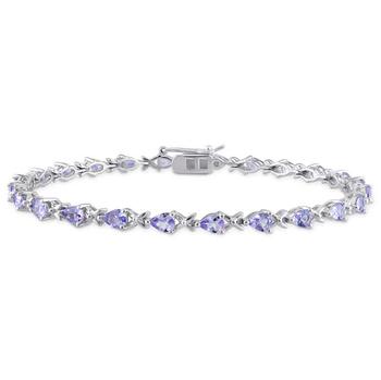 商品Amour | 4 1/3 CT TGW Tanzanite X-link Bracelet In Sterling Silver,商家Jomashop,价格¥900图片