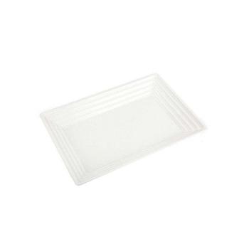 商品9" x 13" White Rectangular with Groove Rim Plastic Serving Trays (24 Trays)图片