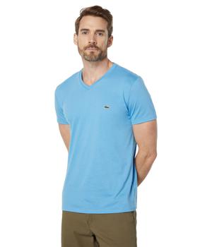 Lacoste | Short Sleeve V-Neck Pima Jersey T-Shirt商品图片,6.9折起, 独家减免邮费
