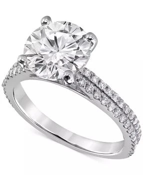 Badgley Mischka | Certified Lab Grown Diamond Engagement Ring (3-3/8 ct. t.w.) in 14k Gold,商家Macy's,价格¥36267