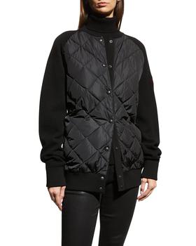 推荐Hybridge Quilted-Knit Bomber Jacket商品