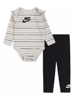 推荐Baby Girl's 2-Piece Just Do It Stripe Bodysuit & Leggings Set商品