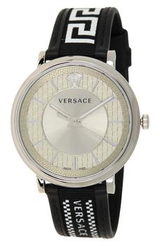 范思哲手表好不好, Versace | Men's V-Circle Leather Strap Watch, 42mm商品图片 4.9折
