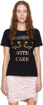 Moschino | Black 'Handle With Care' T-Shirt商品图片,独家减免邮费