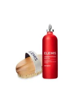 ELEMIS | 2-Piece Frangipani Monoi Body Oil & Detox Body Brush Set,商家Saks OFF 5TH,价格¥522