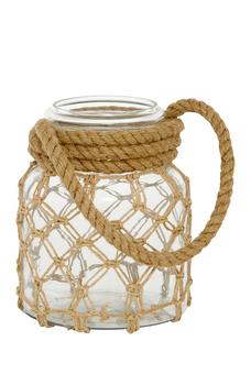 推荐Brown Glass Coastal Lantern, 9" x 7" x 8"商品