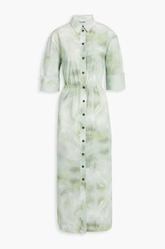 Ganni | Tie-dyed organic cotton-poplin maxi shirt dress商品图片,5折