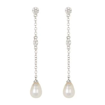 ADORNIA | Adornia Freshwater Pearl and Crystal Drop Earrings silver 2.1折, 独家减免邮费