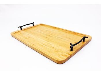 商品BergHOFF | BergHOFF Bamboo Tray with Wrought Iron Handles, 15.5",商家Premium Outlets,价格¥303图片