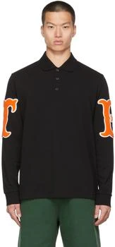 Burberry | Black Letter Graphic Long Sleeve Polo 