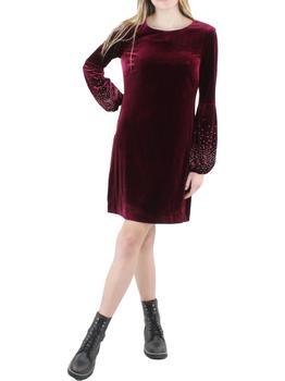 Calvin Klein | Womens Velvet Mini Sheath Dress商品图片,5.3折