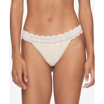商品Calvin Klein | Women's Lace-Trim Thong Underwear QD3837,商家Macy's,价格¥37图片