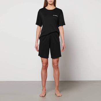 推荐KARL LAGERFELD Women's Unisex Logo Short & T-Shirt Pj Set - Black商品