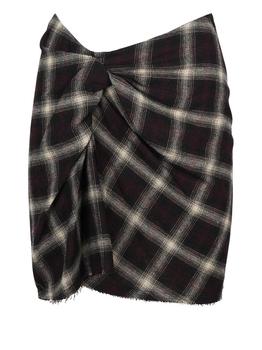 商品Isabel Marant Étoile Check-Print Ruched-Detail Mini Skirt,商家Cettire,价格¥1469图片