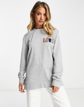 推荐Never Fully Dressed grey love sweatshirt in grey商品