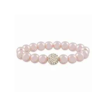 Macy's | Pink Imitation Pearl with a Crystal Stretchy Bracelet,商家Macy's,价格¥219