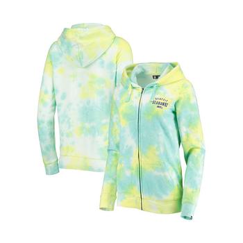 推荐Women's White Seattle Seahawks Ice-Dye Full-Zip Hoodie商品