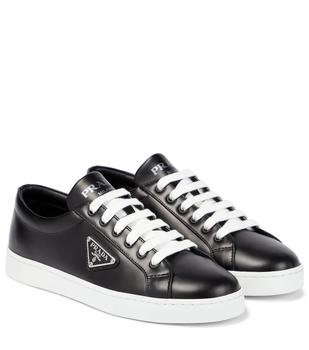 Prada | Logo leather low-top sneakers商品图片,