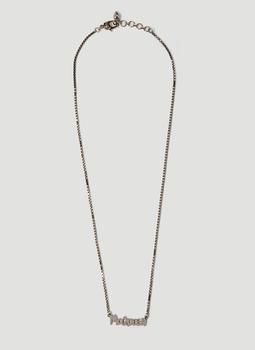 Alexander McQueen | Graffiti Logo Pendant Necklace in Silver商品图片,