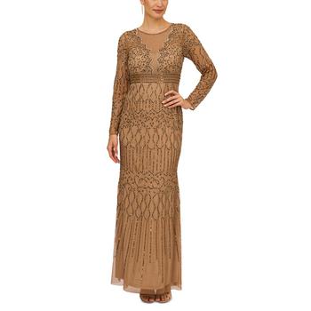 商品Adrianna Papell | Women's Embellished Long-Sleeve Gown,商家Macy's,价格¥2682图片