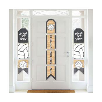 商品Bump, Set, Spike - Volleyball - Hanging Vertical Paper Door Banners - Baby Shower or Birthday Party Wall Kit - Indoor Door Decor图片