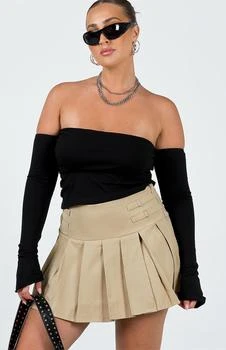 Princess Polly | Beige Cartwright Mini Skirt 