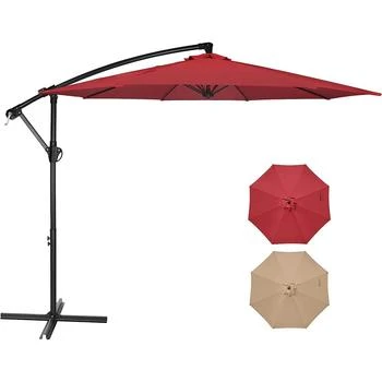 Simplie Fun | 10FT Offset Umbrella Cantilever Patio Hanging Umbrella Outdoor Market Umbrella,商家Premium Outlets,价格¥936