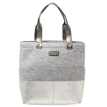 Kate Spade托特包, [二手商品] Kate Spade | Kate Spade Grey Frosted Wool and Leather Quinn Tote商品图片 6.2折