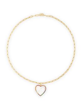 商品Alexa Leigh | 18K Gold-Filled, Enamel & Cubic Zirconia Rainbow Heart Necklace,商家Saks Fifth Avenue,价格¥905图片