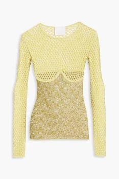 推荐Bambi open and bouclé-knit top商品