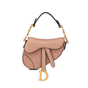 迪奥手提包, Dior | 【预售3-7天】DIOR迪奥 21秋冬 SADDLE系列 女士微型风玫瑰山羊皮金色D形扣装饰翻盖单肩手提马鞍包S5662CCEH_M49P商品图片 7.9折, 包邮包税