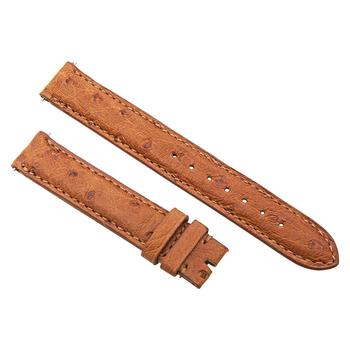 商品Hadley Roma | 14 MM Matte Cognac Ostrich Leather Strap,商家Jomashop,价格¥285图片