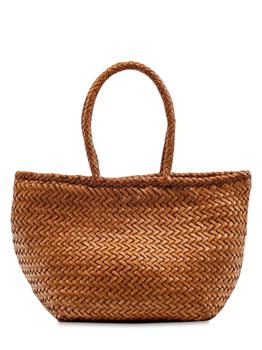 商品Grace Small Woven Leather Basket Bag图片