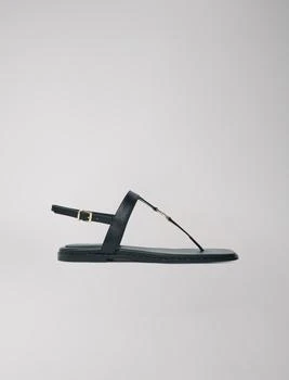 Maje | Maje Mixte's zinc Jewellery: Flat leather strap sandals for Spring/Summer,商家Maje,价格¥1679