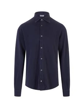 Fedeli | Teorema Light Piquet Shirt In Night Blue,商家Italist,价格¥2436